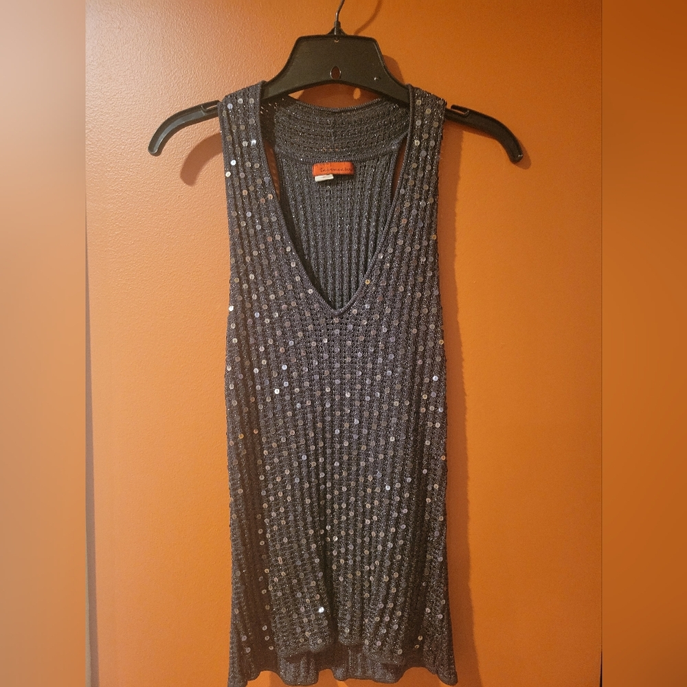 Sparkling Gray Sleeveless Top